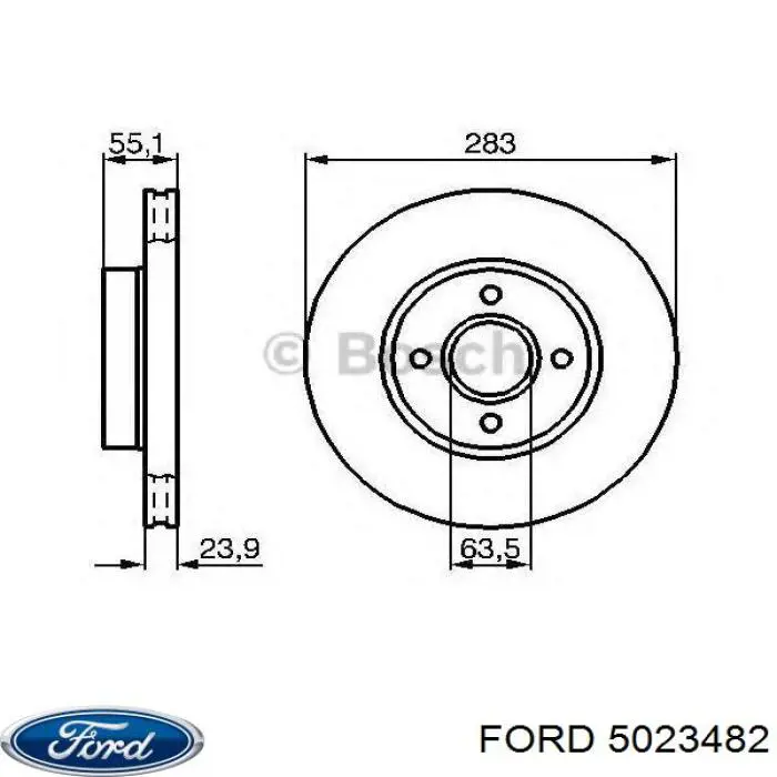 Tarcza hamulcowa przednia Ford 5023482 cena, od 215,16 USD