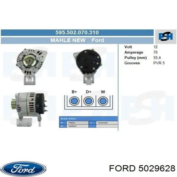 Alternator Ford 5029628 cena, od 40,86 USD