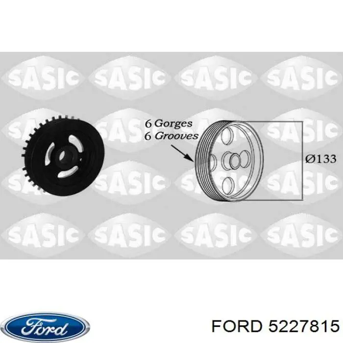 Do koszyka 5227815 Ford Koło pasowe wału korbowego
