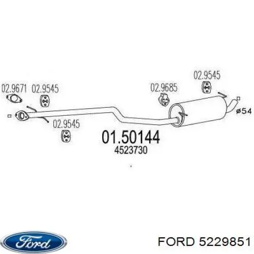 Tłumik, środkowa część Ford 5229851 cena, od 90,11 USD