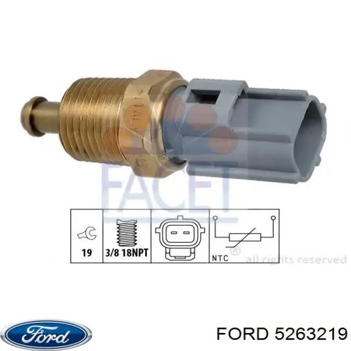 Do koszyka 5263219 Ford Czujnik temperatury płynu chłodzącego