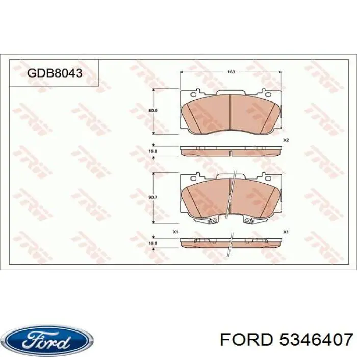 Do koszyka BRF1460 Ford Klocki hamulcowe przednie tarczowe