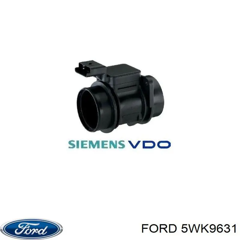 5WK9631 Ford Czujnik przepływu powietrza, przepływomierz powietrza M.A.F.