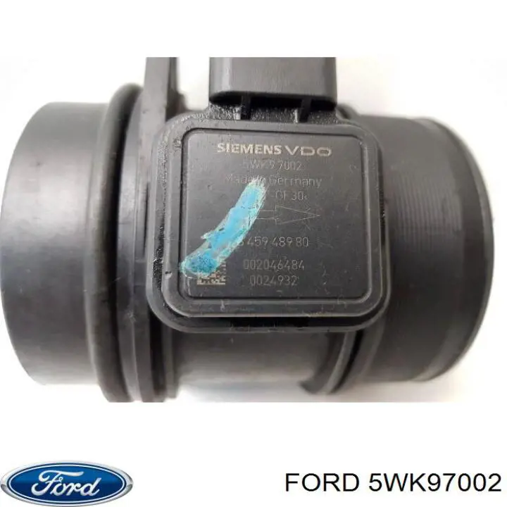 Do koszyka 5WK97002 Ford Czujnik przepływu powietrza, przepływomierz powietrza M.A.F.