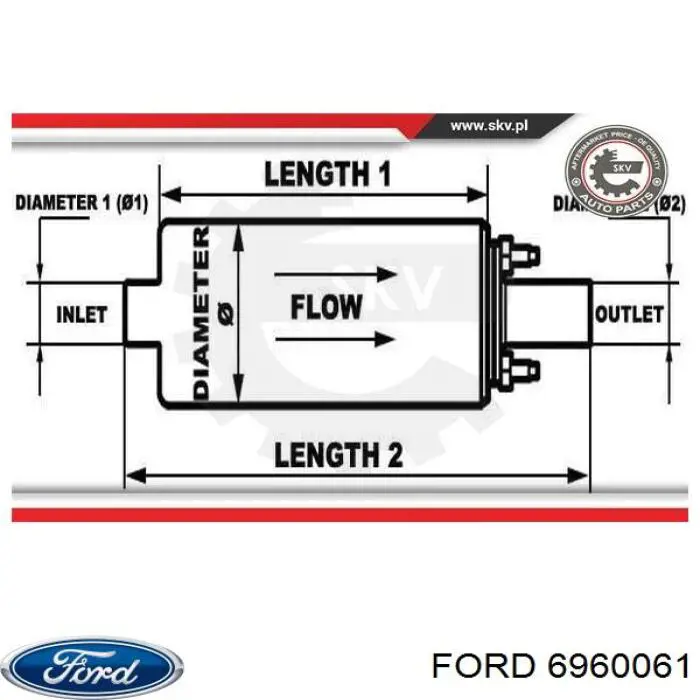 Moduł pompy paliwowej z czujnikiem poziomu paliwa 6960061 Ford