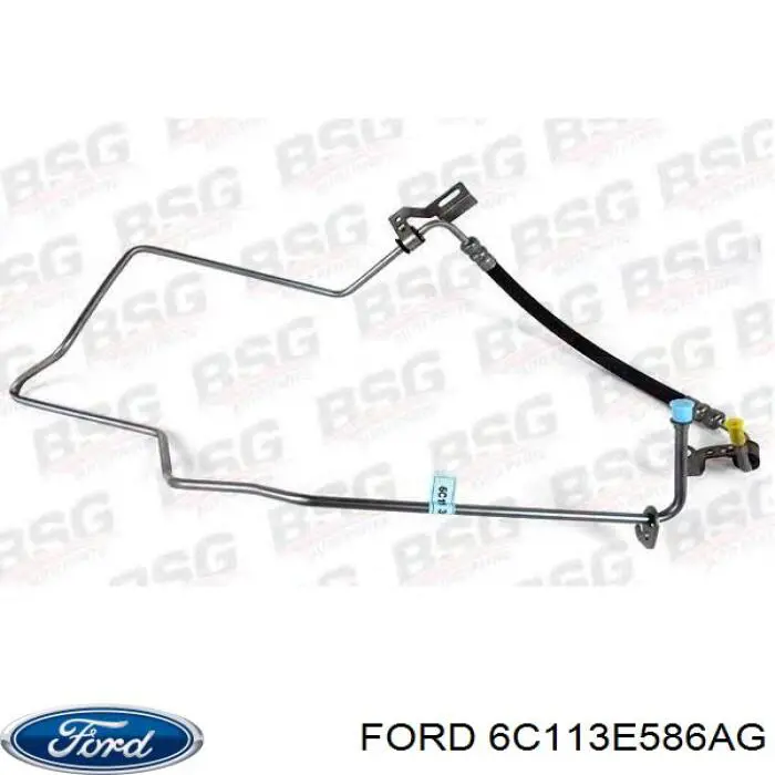 6C113E586AG Ford Przewód hydraulicznego układu wspomagania wysokiego ciśnienia, od pompy do maglownicy (mechanizmu)
