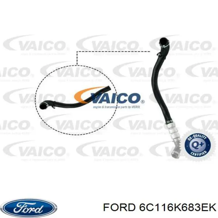 Przewód (króciec) intercoolera Ford 6C116K683EK cena, od 27,23 USD