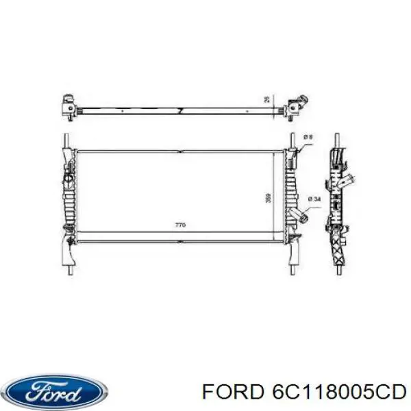 6C118005CD Ford Chłodnica silnika
