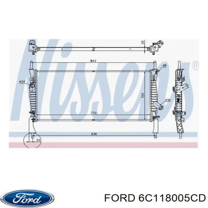 Chłodnica silnika Ford 6C118005CD cena, od 97,05 USD