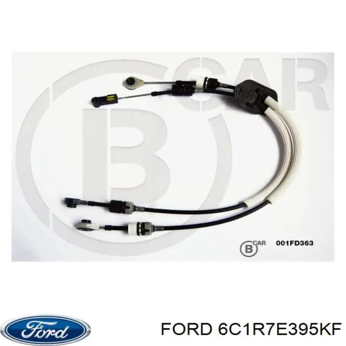 6C1R7E395KF Ford Linka dźwigni zmiany biegów podwójna