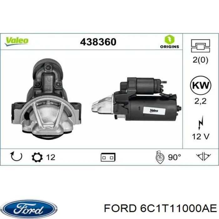 6C1T11000AE Ford rozrusznik