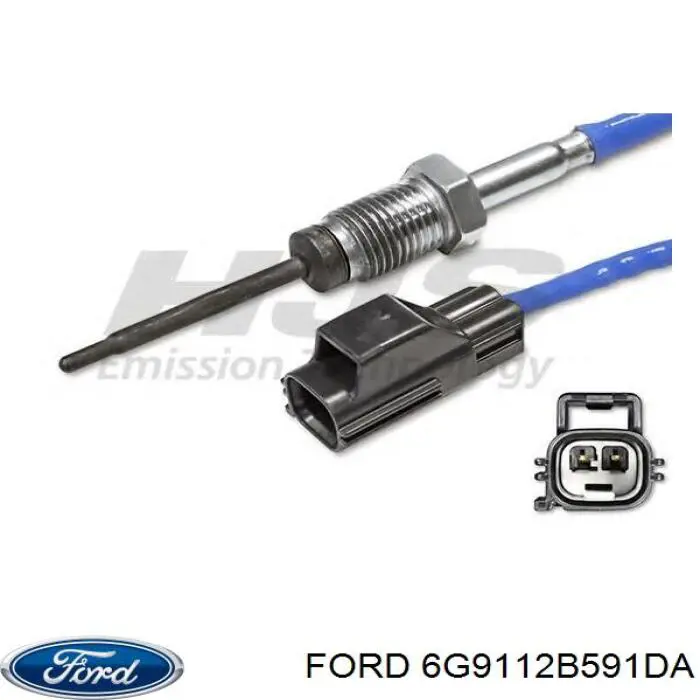 6G9112B591DA Ford Czujnik temperatury spalin, przed katalizatorem