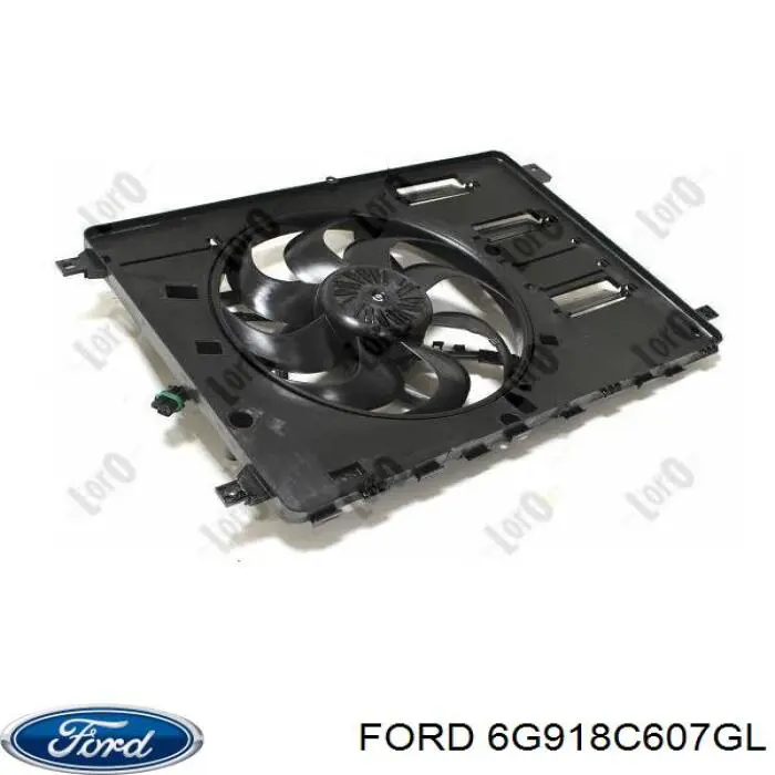 6G918C607GL Ford Dyfuzor chłodnicy, w komplecie z silnikiem i wirnikiem