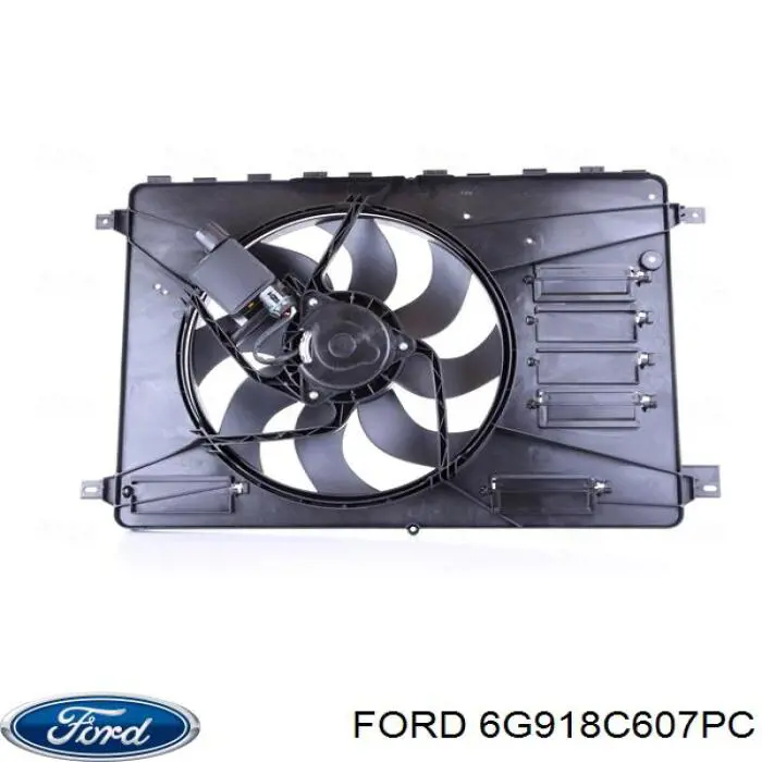 Do koszyka 6G918C607PC Ford Dyfuzor chłodnicy, w komplecie z silnikiem i wirnikiem