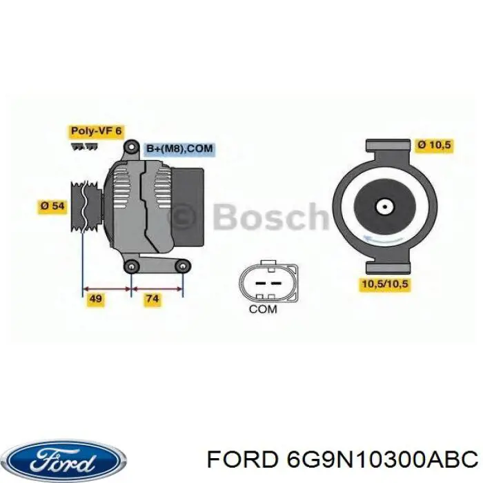 Alternator Ford 6G9N10300ABC cena, od 139,61 USD