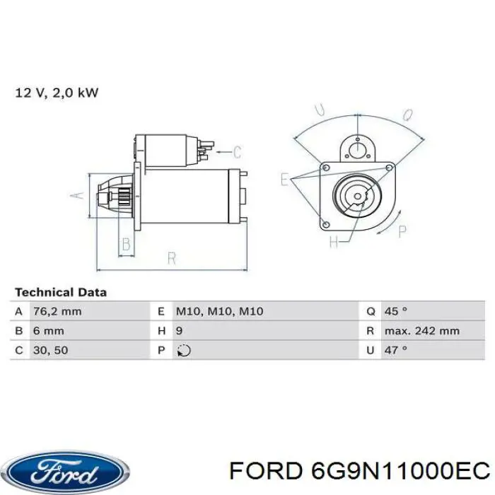 6G9N11000EC Ford Rozrusznik