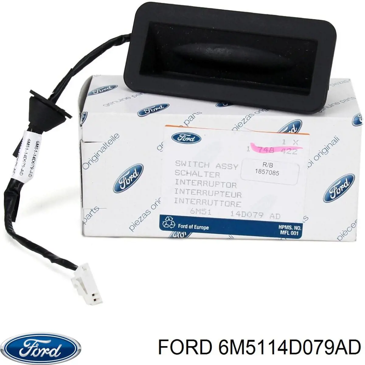 6M5114D079AD Ford Przycisk blokady klapy bagażnika (drzwi 3/5)