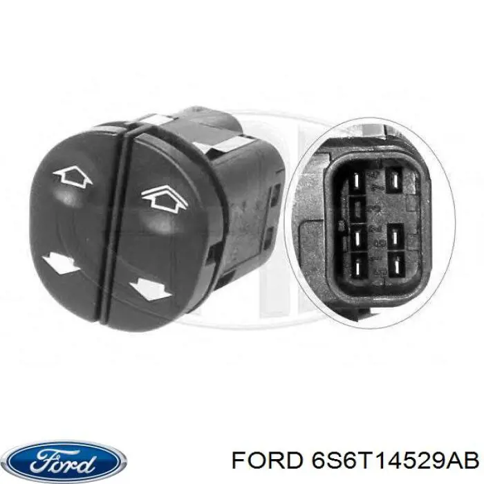 Włącznik przyciskowy podnośnika szyby przedni lewy Ford 6S6T14529AB cena, od 34,76 USD