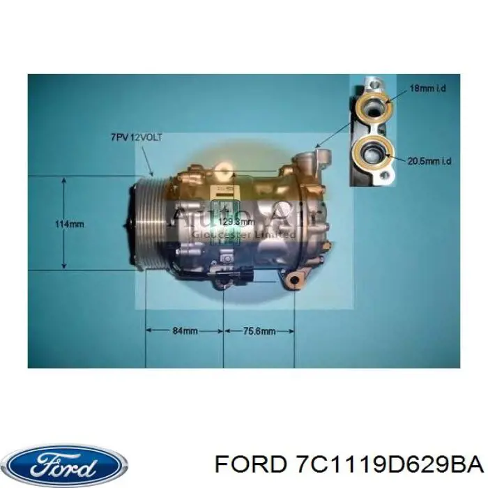 Sprężarka klimatyzacji Ford 7C1119D629BA cena, od 231,55 USD