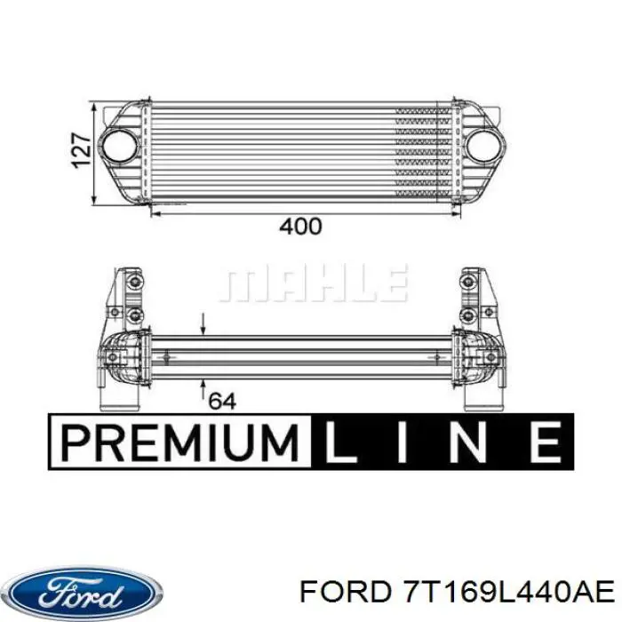 Do koszyka 7T169L440AE Ford Chłodnica intercoolera
