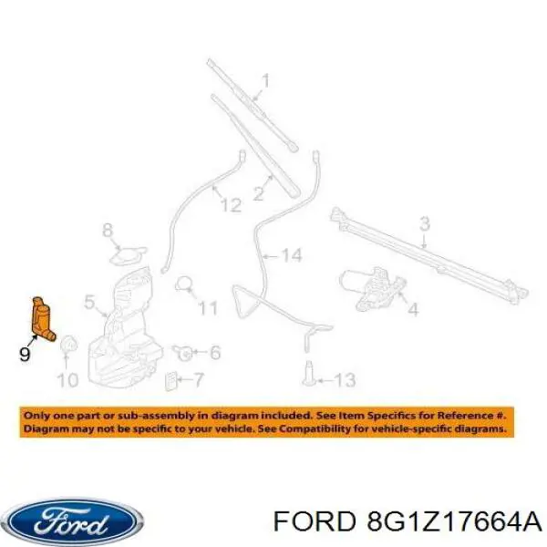 WG335 Ford Pompka spryskiwacza szyby przedniej