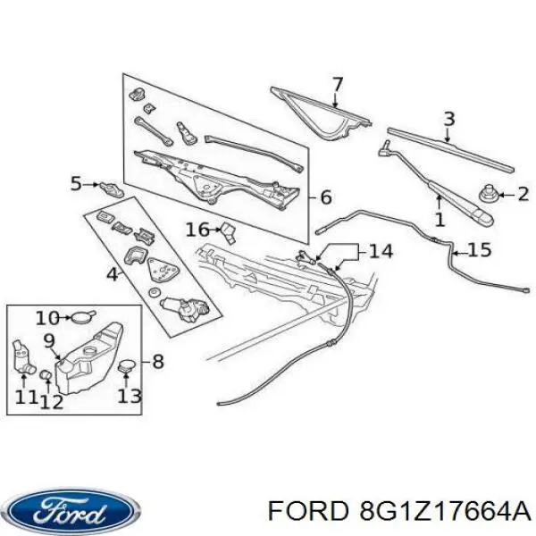 Pompka spryskiwacza szyby przedniej Ford WG335 cena, od 15,69 USD