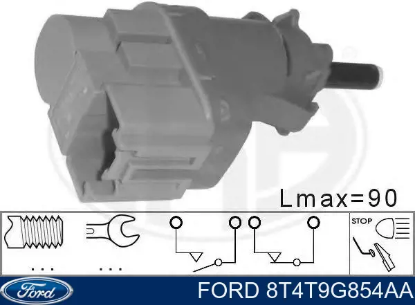 8T4T9G854AA Ford czujnik włącznika świała stop