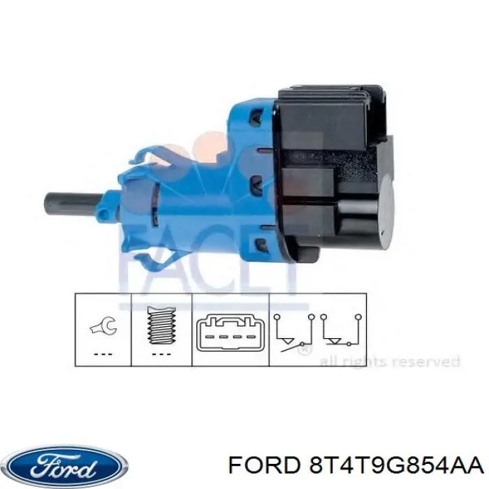 8T4T9G854AA Ford Czujnik włącznika świała stop
