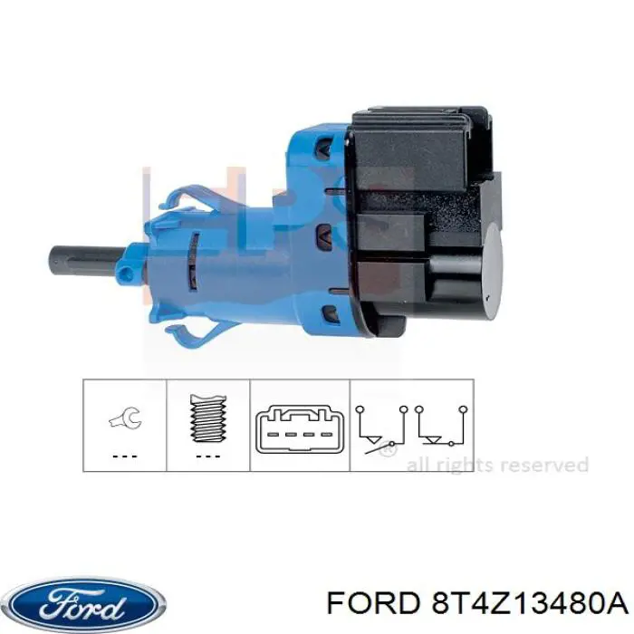 Czujnik włącznika świała stop Ford 8T4Z13480A cena, od 30,65 USD