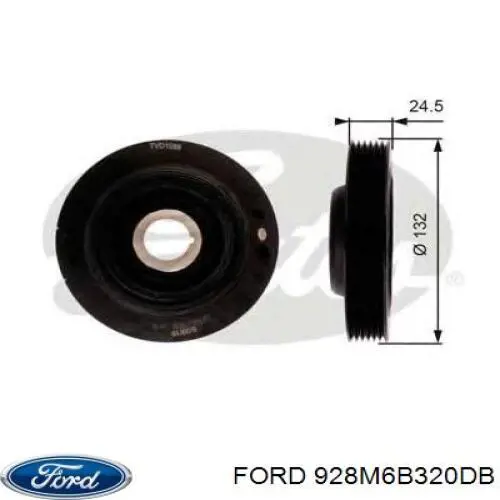 Koło pasowe wału korbowego Ford 928M6B320DB cena, od 64,60 USD