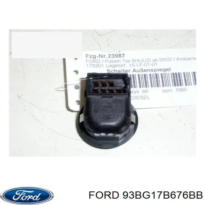 93BG17B676BB Ford Sterownik lusterek bocznych, na drzwi