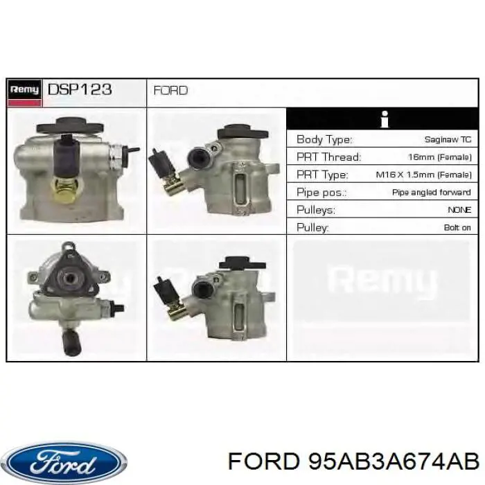 95AB3A674AB Ford Pompa wspomagania hydraulicznego kierownicy