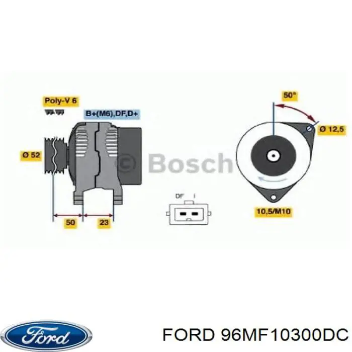 Do koszyka 96MF10300DC Ford Alternator