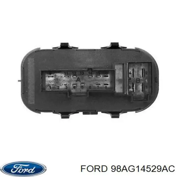 Panel przyciskowy sterowania podnośnikiem szyby przedni lewy Ford 98AG14529AC cena, od 27,24 USD