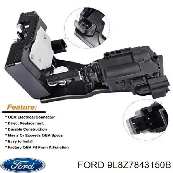Zamek klapy bagażnika (3/5 drzwi tylnych) Ford 9L8Z7843150B cena, od 31,59 USD
