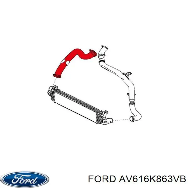 Do koszyka AV616K863VB Ford Przewód (króciec) intercoolera