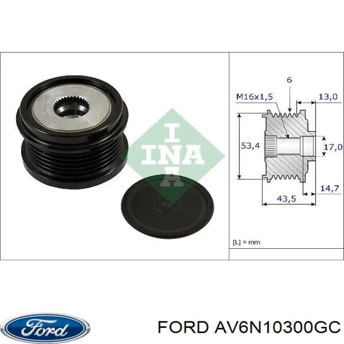 Do koszyka AV6N10300GC Ford Alternator