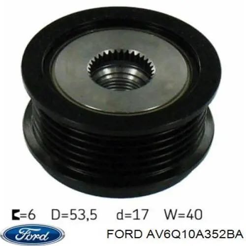Koło pasowe alternatora Ford AV6Q10A352BA cena, od 37,03 USD