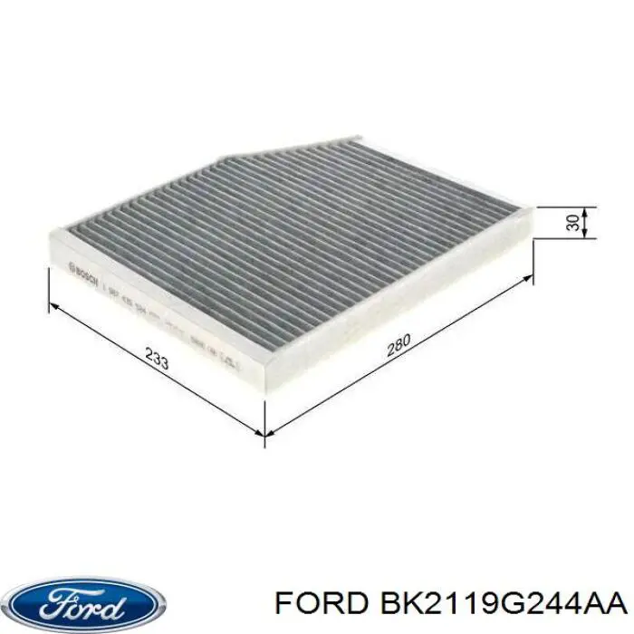 Filtr kabiny Ford BK2119G244AA cena, od 11,91 USD