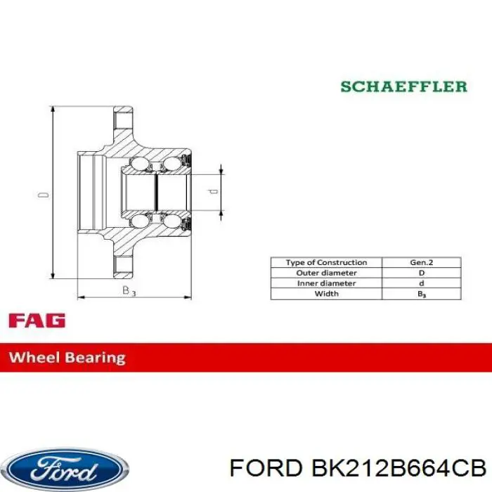 Do koszyka BK212B664CB Ford Piasta tylna