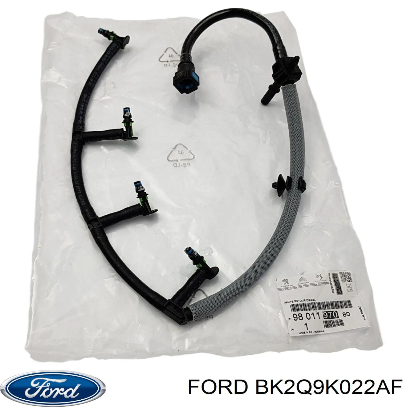 BK2Q9K022AF Ford Rurka paliwa, zwrotna od wtryskiwaczy