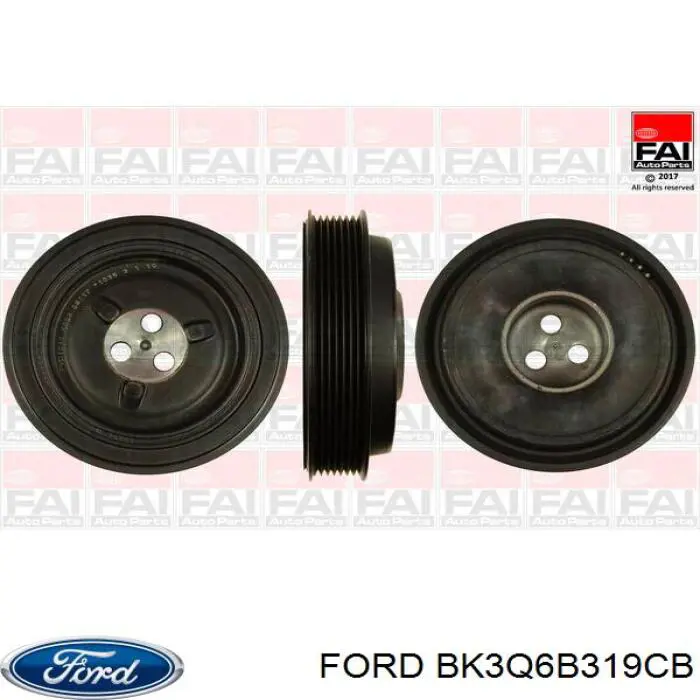Do koszyka BK3Q6B319CB Ford Koło pasowe wału korbowego