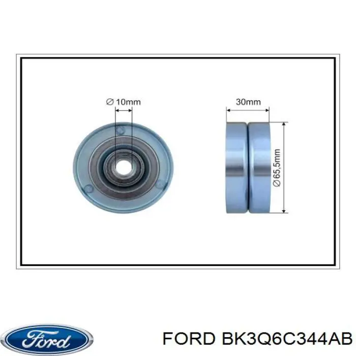 Do koszyka BK3Q6C344AB Ford Rolka prowadząca, kierunkowa paska napędowego