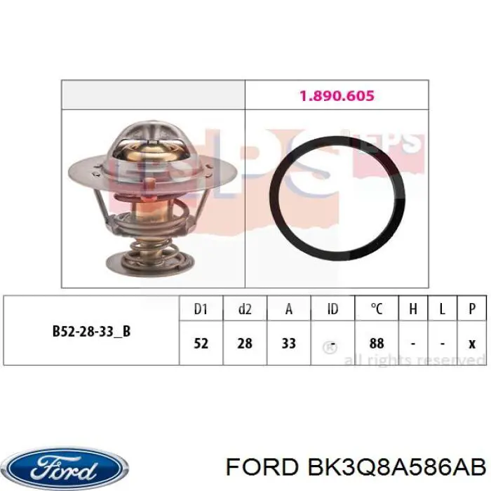 BK3Q8A586AB Ford Obudowa termostatu