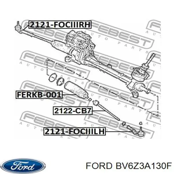 Końcówka drążka kierowniczego zewnętrzna Ford BV6Z3A130F cena, od 16,53 USD