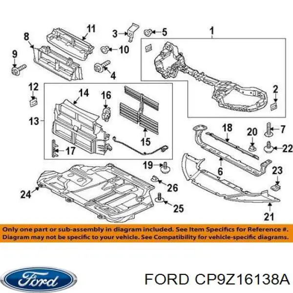 Osłona chłodnicy dolna (panel mocowania reflektorów) Ford CP9Z16138A cena, od 34,24 USD