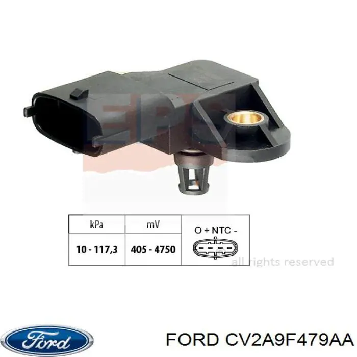 Czujnik ciśnienia w kolektorze ssącym, MAP Ford CV2A9F479AA cena, od 25,40 USD