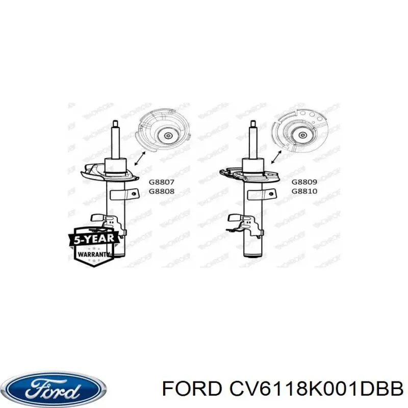 Amortyzator przedni lewy Ford CV6118K001DBB cena, od 86,64 USD