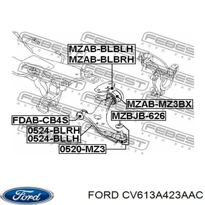 Wahacz zawieszenia przedniego dolny prawy Ford CV613A423AAC cena, od 99,85 USD