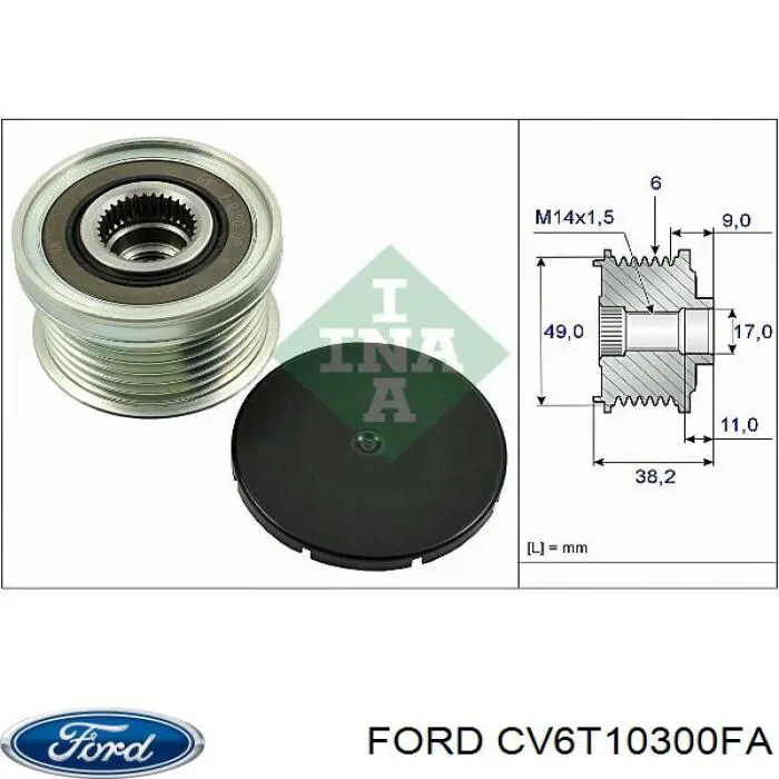 CV6T10300FA Ford Alternator